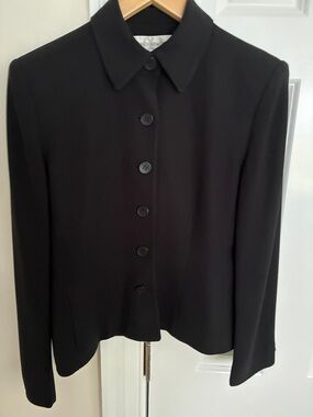 Jones New York Black Button-Front Blazer Jacket
